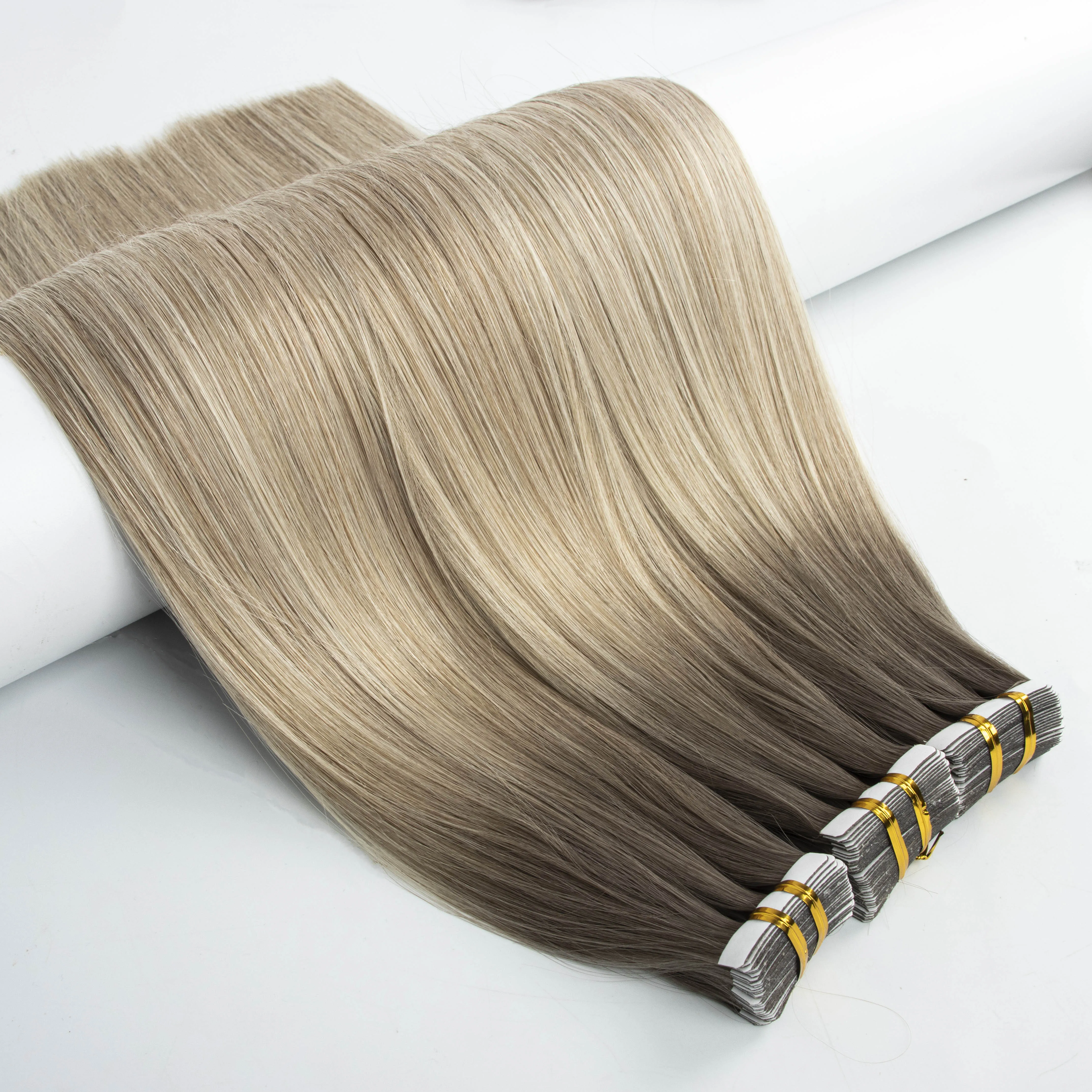 HonorHair Wholesale Tape In Hair Extention Natural 100% Russian Human Tape Hair Double Sided Blond Tape Hair Extensions