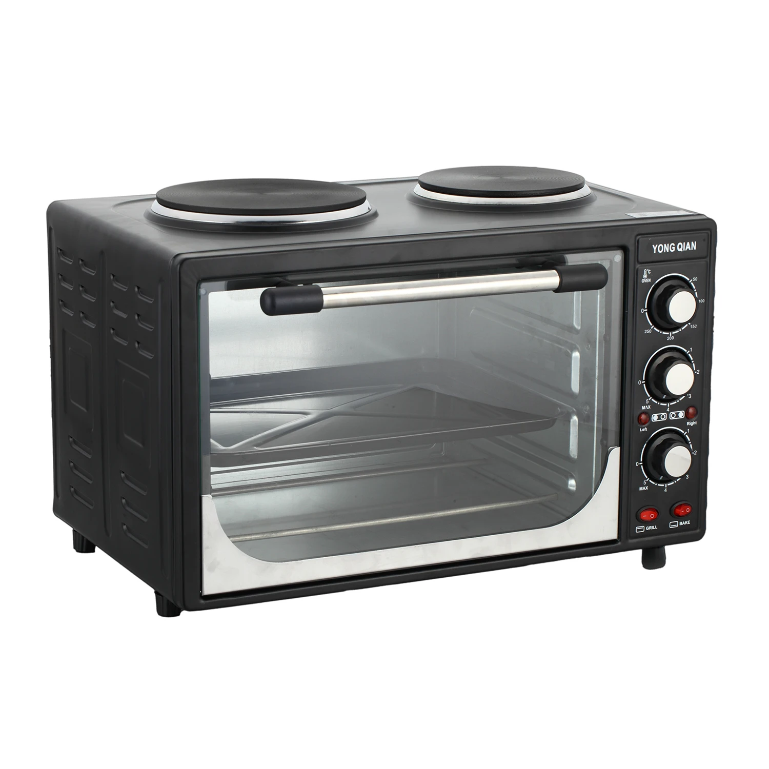 Professional Baking Use Kitchen Appliance Mini Electric Toaster Oven With Two Hot Plate