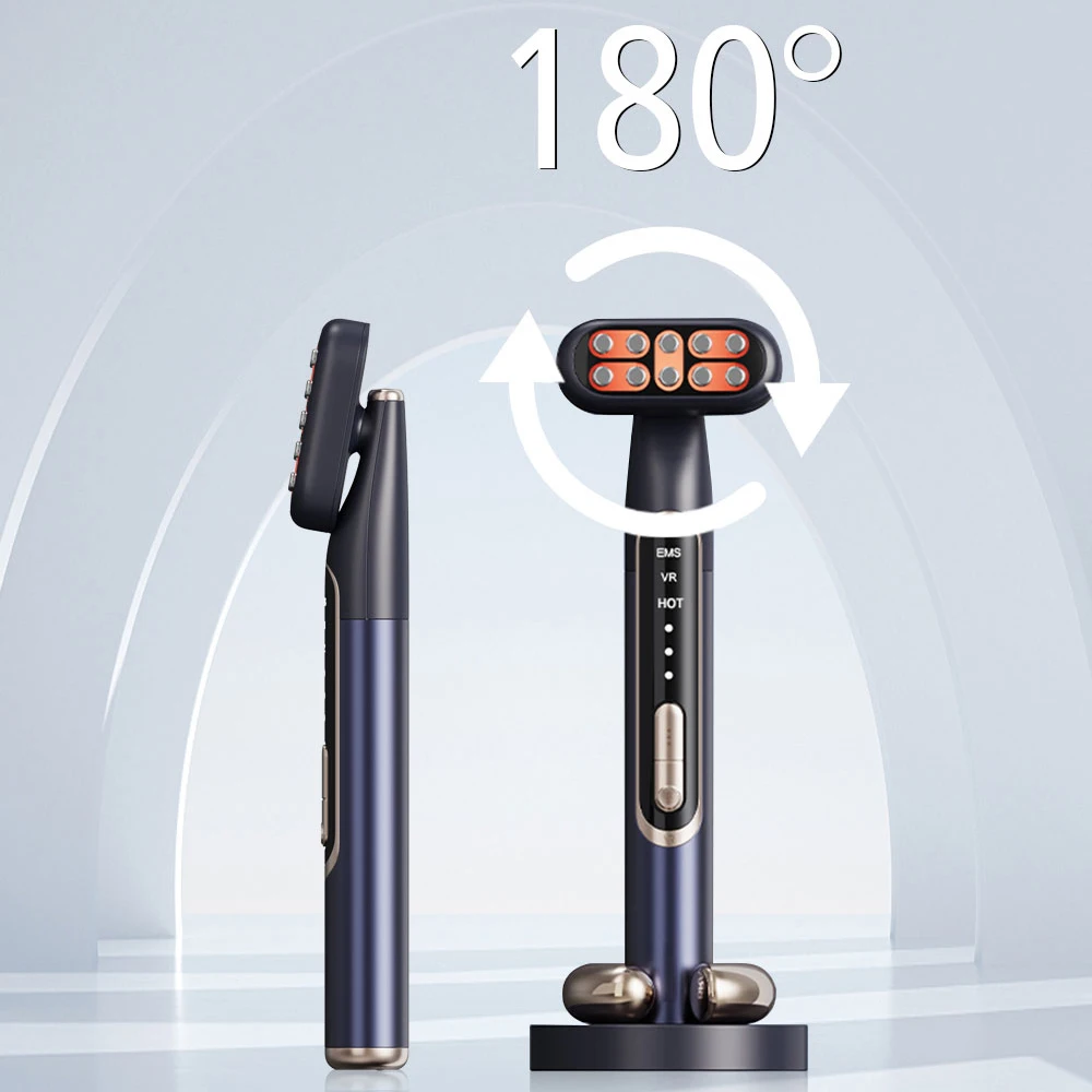 New Arrival 9 Led Colors Therapy Wand Skin Care Wand Ems Micro-current Beauty Eye Lifting Facial Beauty Device Eye Massager Wand