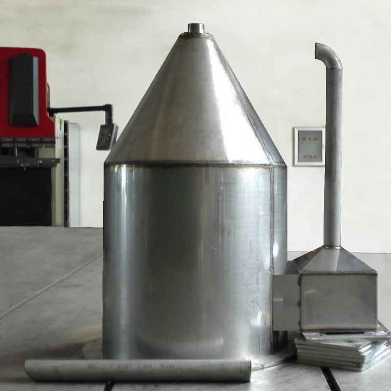 Hollow cone roll metal custom stainless steel cones cylinder sheet metal fabrication sheet metal cone rolling