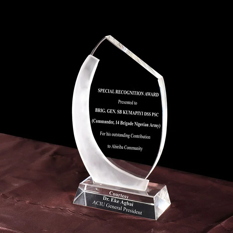 MH-Y002 прозрачный хрустальный налет с логотипом на заказ Хрустальный Трофей