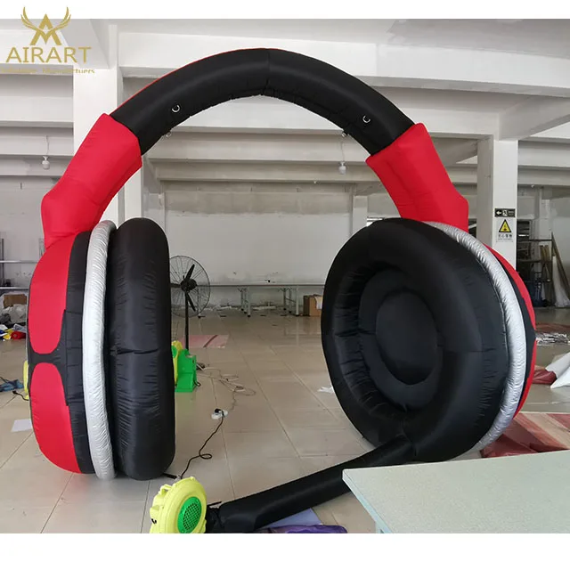 hot sales customized shape inflatable headphones earphones model for advertising