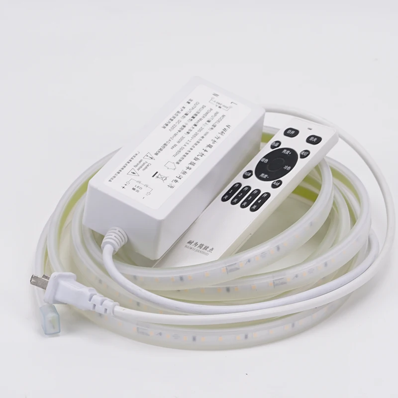 10M led strip 2700 - 6000 24 volt cri 97 Flexible custom led strip Light 220V 120leds waterproof led strip light bar + EU plug