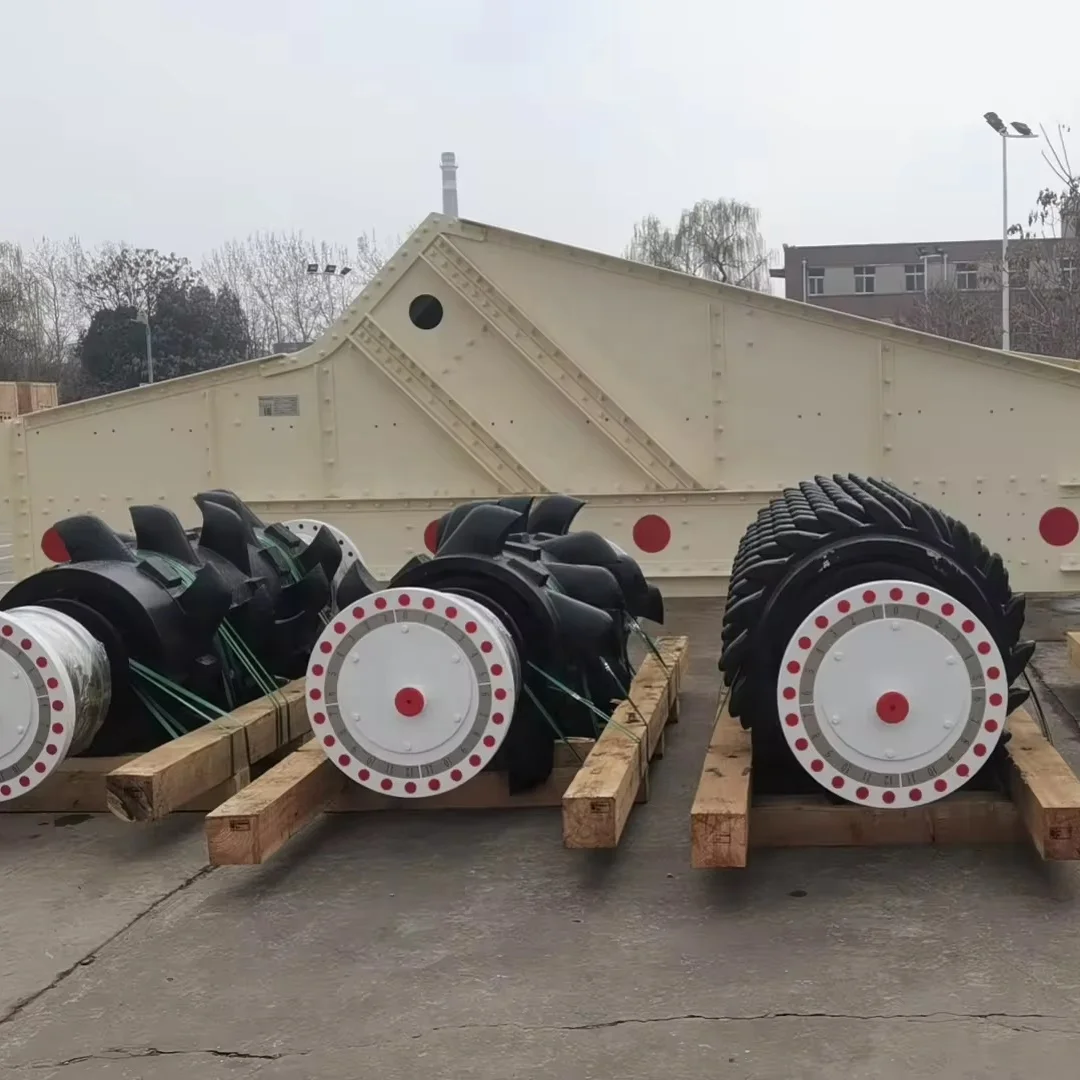 Coal double toothed roller crusher with walking device roll crusher