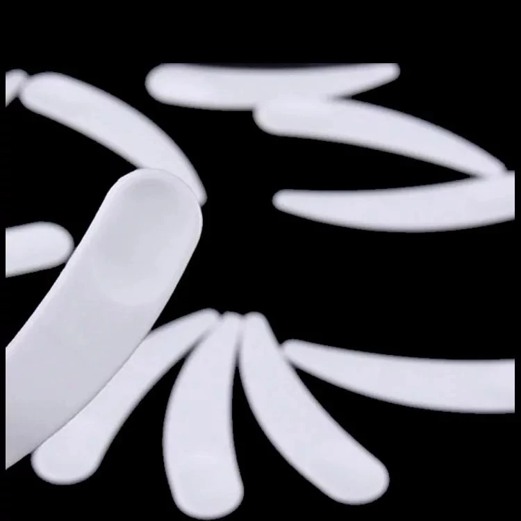 Wholesale low price instock white cream pp spoon cosmetic spatulas with silk print  plastic spatula