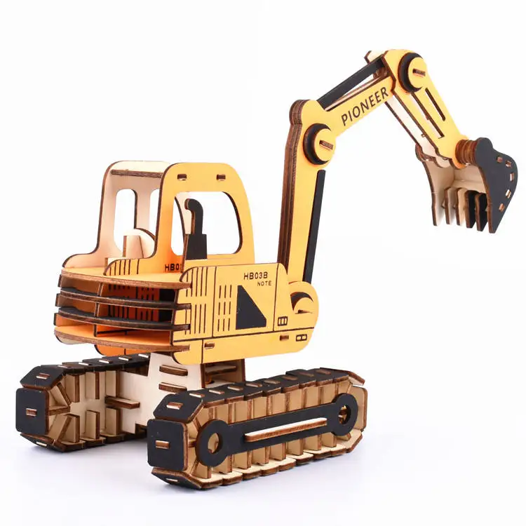 Hot Selling Unique Construction Machine Toy Wooden Puzzle Jigsaw Puzzle Model Puzzle DIY Toy,educational Toy Wood
