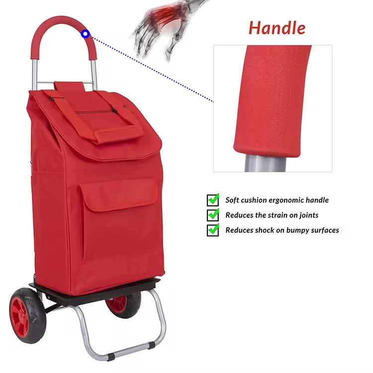 Multifunction Trolley Collapsible Shopping Bag Portable Folding Shopping Cart Trolley Luggage Bag With Wheels for Supermarket