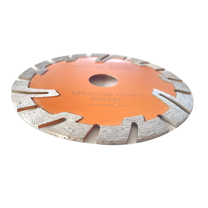 Royal Sino105mm Sintered Sheet Diamond Saw Blade For Dry Cutting Granite Stone With Square Tooth Protection Teeth Belt
