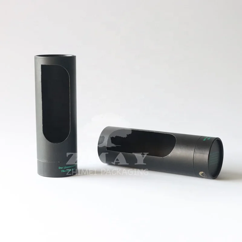 customized size cardboard round tube for food tube packaging window paper tube with window on body