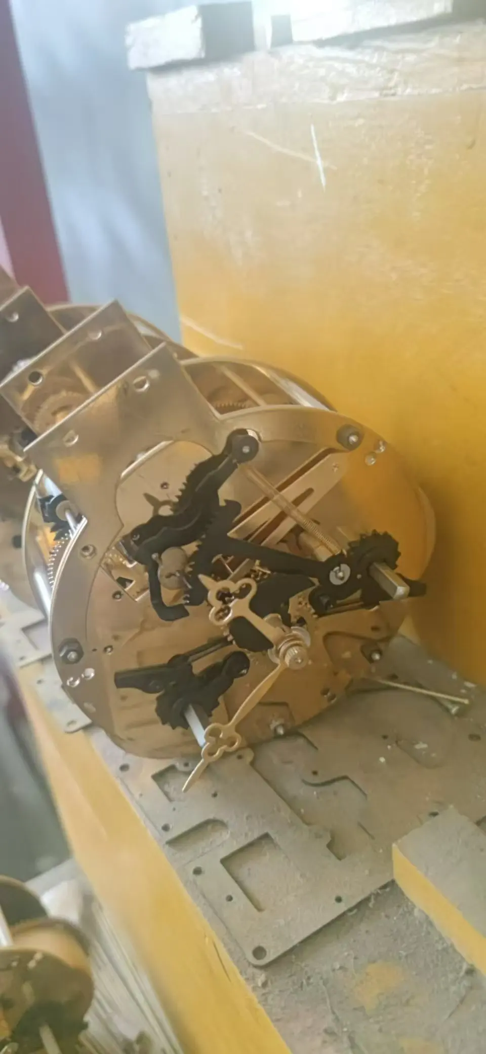 15 days repeater Round Shaped D12cm Brass Mechanical Insert Clock Movement with Striking Dial  for Clock Replacement or Repair