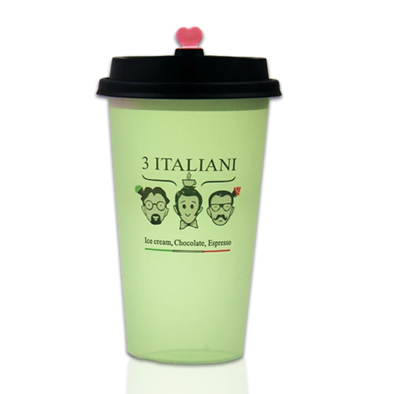 
 12 унций, 360 мл, 16 унций, 500 мл, одноразовая пластиковая чашка, полипропиленовая чашка для Пузырькового чая/молока, чашка для чая с крышками  