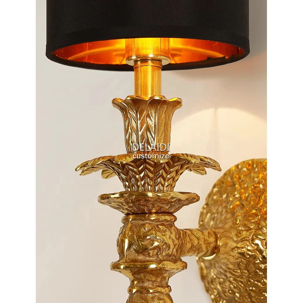 French wall light all copper luxury retro palace bedroom bed head living room TV background wall light corridor hallway antique