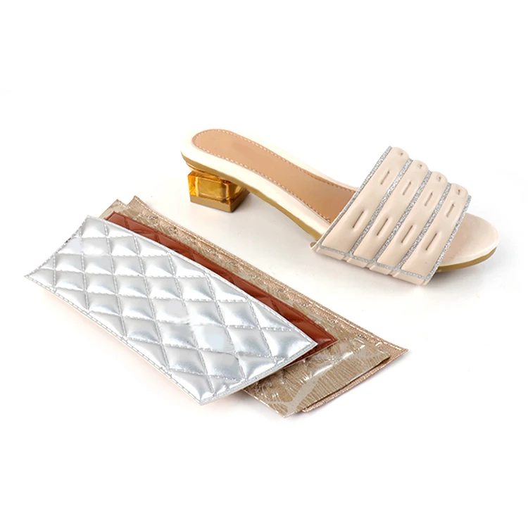 Custom women PU shoe vamps sandals slipper uppers for lady