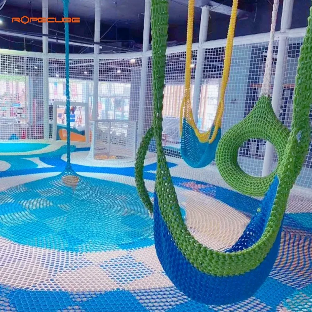 Factory customized indoor playground with kids rope climbing net soft play area