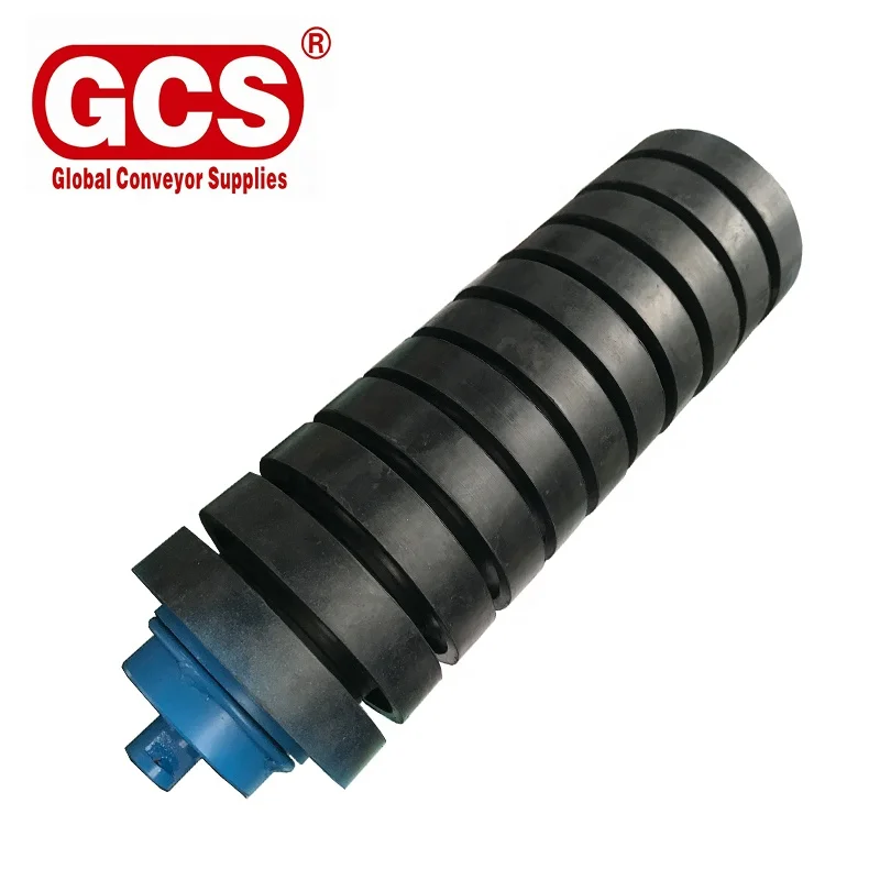 Heavy Duty Impact Roller Belt Conveyor Rubber Disc Roller with Frame