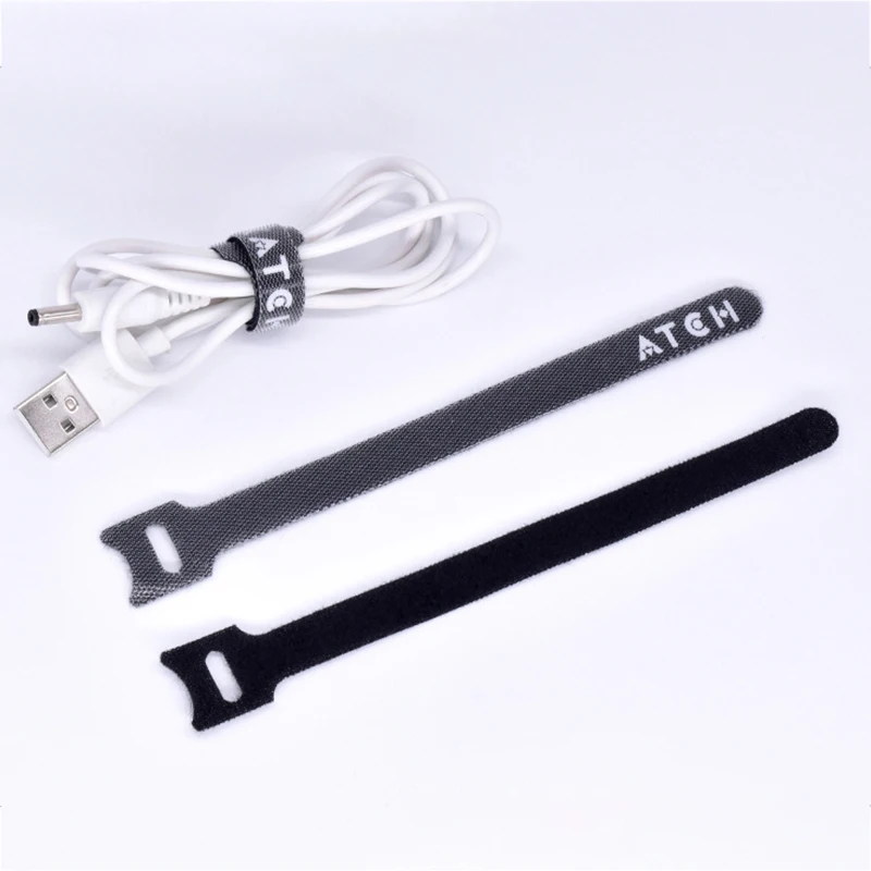 Colorful Easy Wrapping USB Cable Tie Hook And Loop Fastening Strap with Custom Print