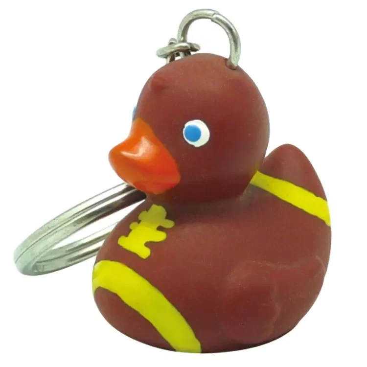 Изготовленный на заказ брелок из ПВХ 3d мягкая резиновая утка мяч Спортивный футбол баскетбол брелок для ключей игрушка металлический брелок