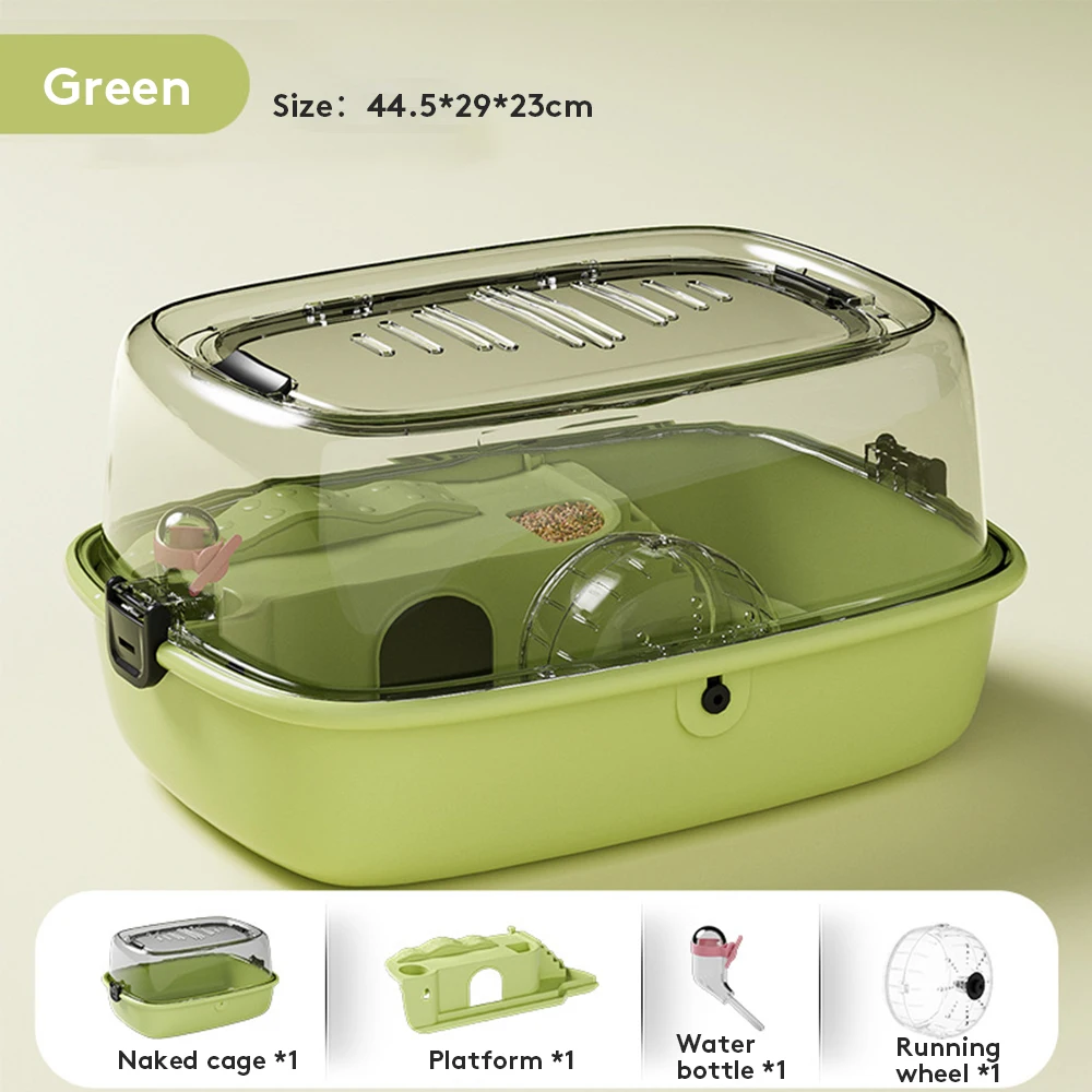 Transparent Acrylic Cage for rodent gerbil mouse Hamster Guinea Pig Luxury Large Cage for Small Animals Hamster Cage