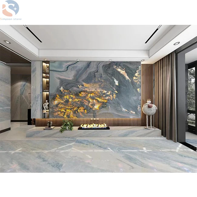 Natural Marble Beige Yellow Color For Home Decoration Kitchen Counter Top Flooring Tiles Big Slab Stone Customized Size