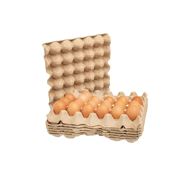 Disposable Paper Pulp Bulk Egg Flats Tray for 30 Cells Chicken Eggs Durable Reusable Containers Accept Labels
