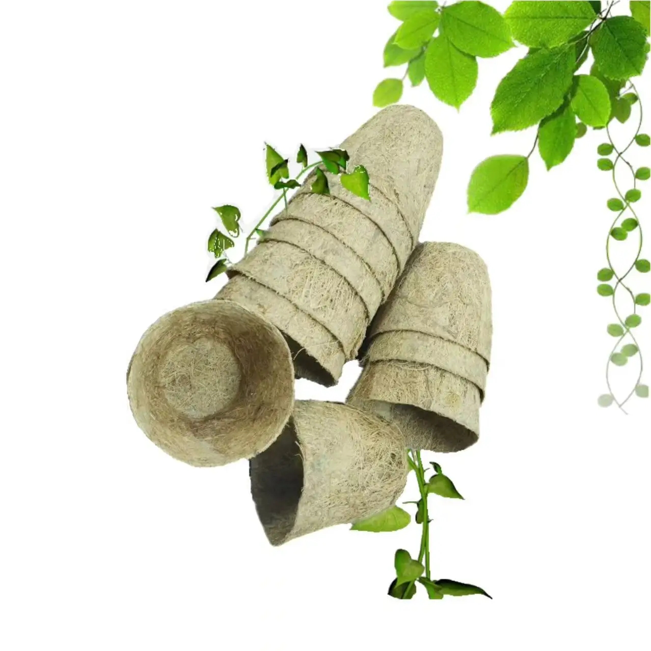 Coconut palm seedling pot, coconut fiber seedling pot, plant seedling growth cup, home gardening breathable seedling cup