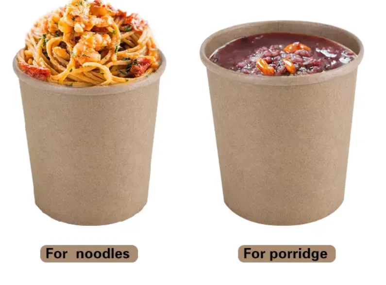 8/12/16/26/32oz Soup Bowlpaper container for food bowl kraft paper containers 	 brown kraft paper soup Cover Food & Beverage