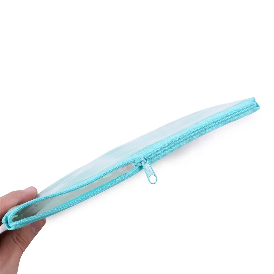 Large capacity PVC pencil zipper bag waterproof 3 sizes stationery bag custom student pencil pouch