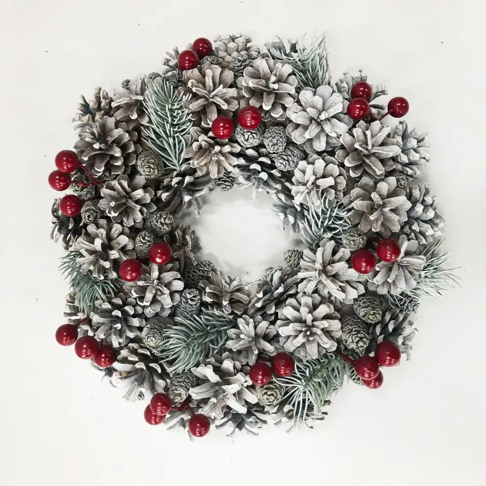 Wholesale Pine cone Christmas Wreaths for Front Door Decoration Wall Decoration