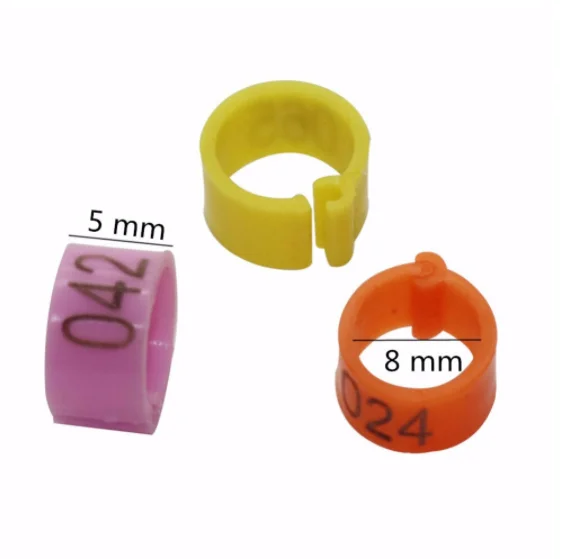 Digital markup bird clip ring Birds identification tools No1-100 8 mm Pigeon foot rings Pet supplies