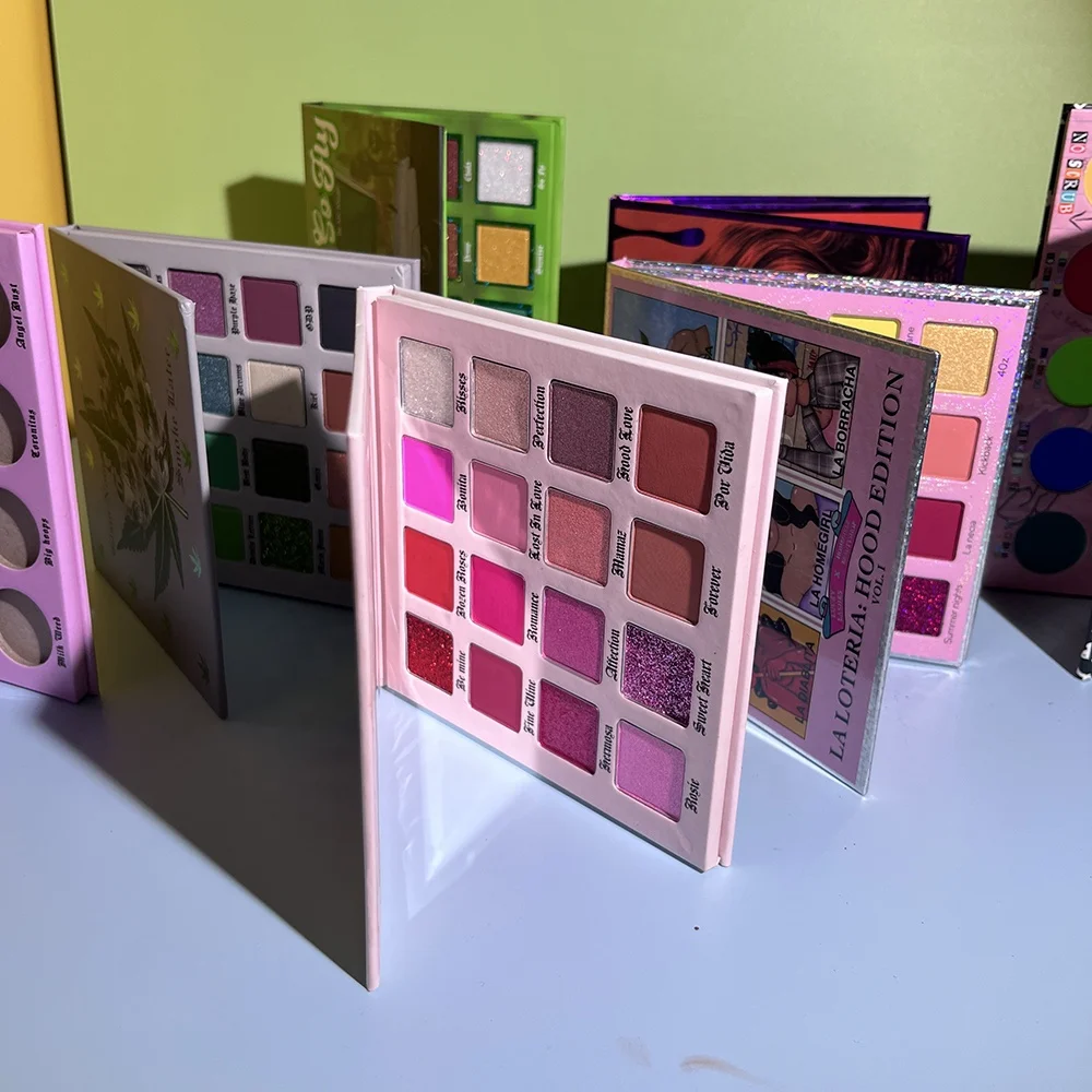 Private Label 4 - 16 Colors Diy Pressed Eye Shadow Custom Logo Glitter Matte Shimmer Warm Color Long Lasting Vegan Eyeshadow