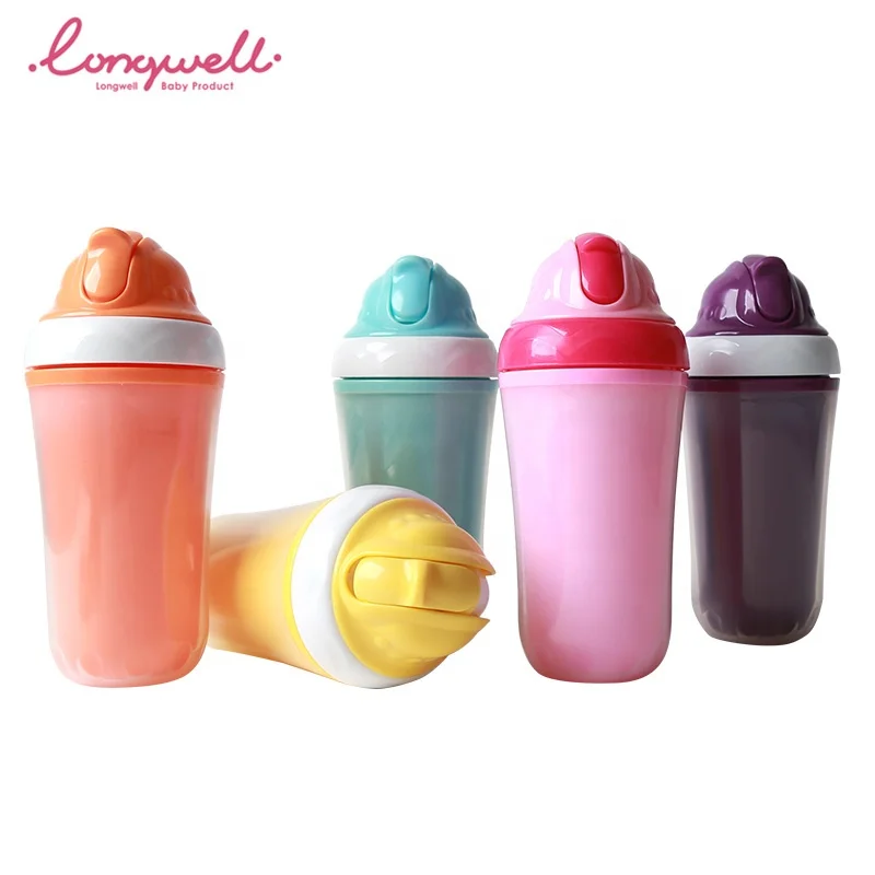 
Ningbo Longwell Plastic Sports Baby Bottles Water Milk With Straw Cartoon Printed Custom Training Cup OEM/ODM Drinking Bottle 