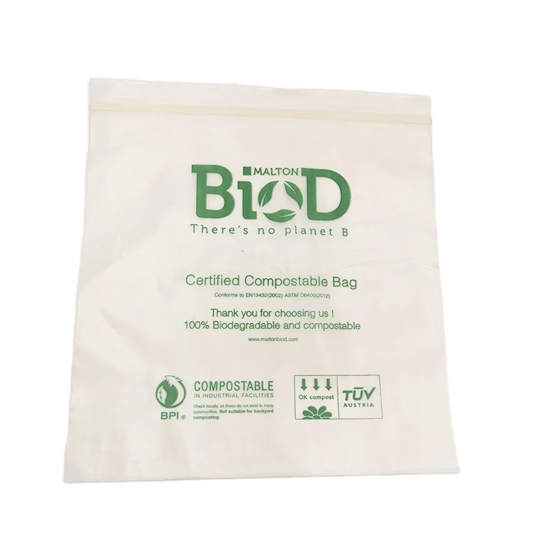 
100% Biodegradable BIOD Customize Multifuctional Eco Friendly Compostable Corn Starch Storage Bag 