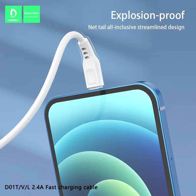 Прямые продажи с завода кабель передачи данных DENMEN для iPhone а быстрой зарядки usb-кабель