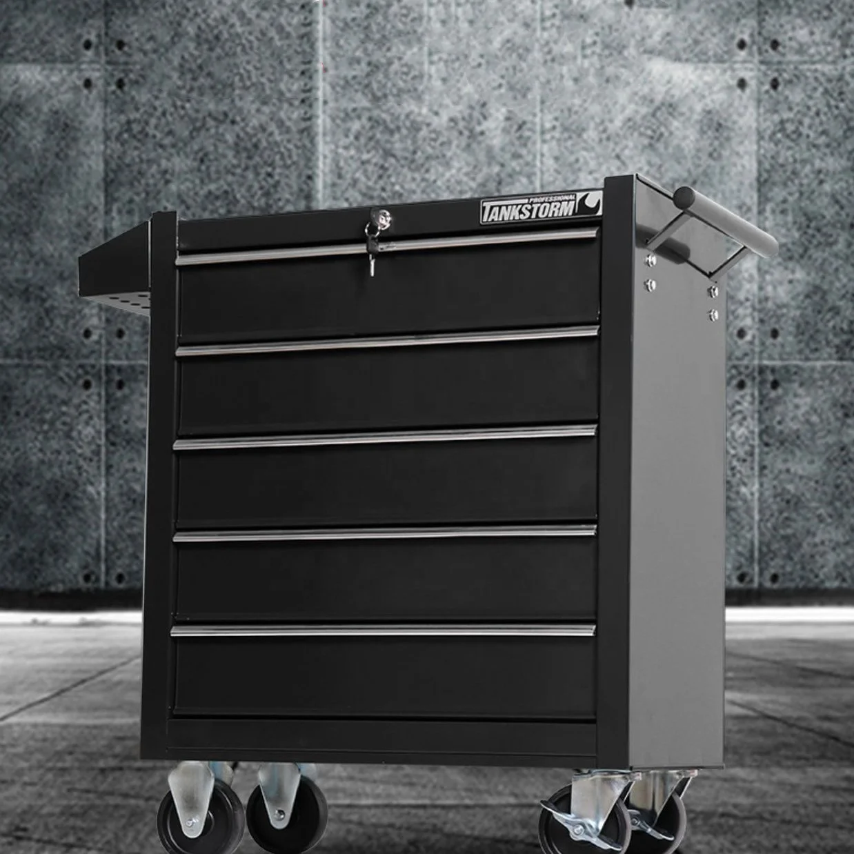 Premium Auto Repair Tool Trolley Cart TANK STORM Professional Roller Cabinet Tattoo Work Station with 5 Drawers Free Shipping