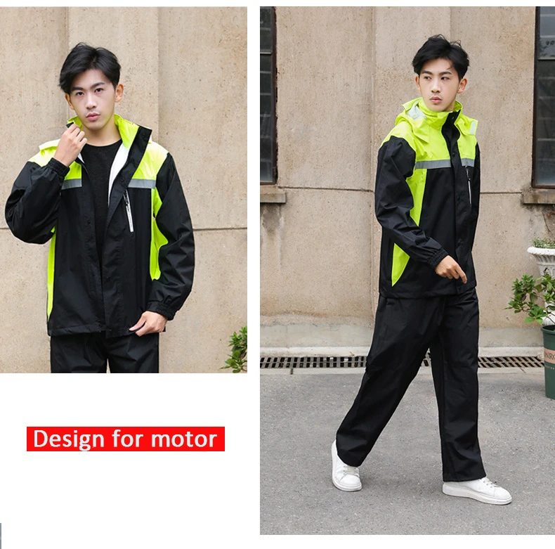 Durable  Sports  bicycle hiking Custom adult motorcycle raincoat  waterproof rainsuit
