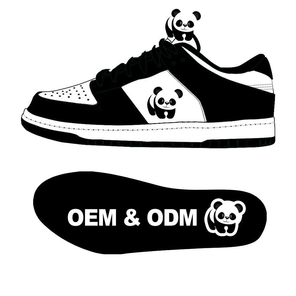 OEM Custom Sb Low MOQ Zapatillas Dunkeliedlys With Box Panda Black White Low & High Top Suede Rubber Shoes Sneaker Manufacture