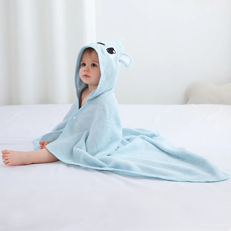MICHLEY Summer Hot Selling Bamboo Fiber Towels for Children Soft and Cheap 75*100 CM Bath Towels Hooded Blue Dog Baby Towel