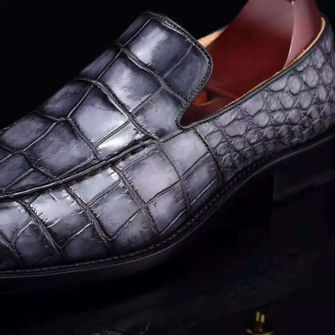 New styles fashion men loafer shoes classic Pure crocodile Turkish shoes men pretty zapators fancy alligator formal shoes men