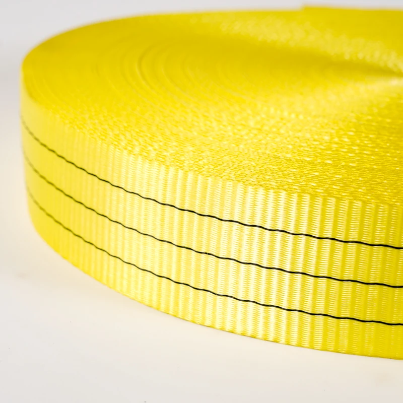 Factory Wholesale Custom 100% High Tenacity Industrial Polyester Yarn Flat Webbing Belt  for Webbing  Sling