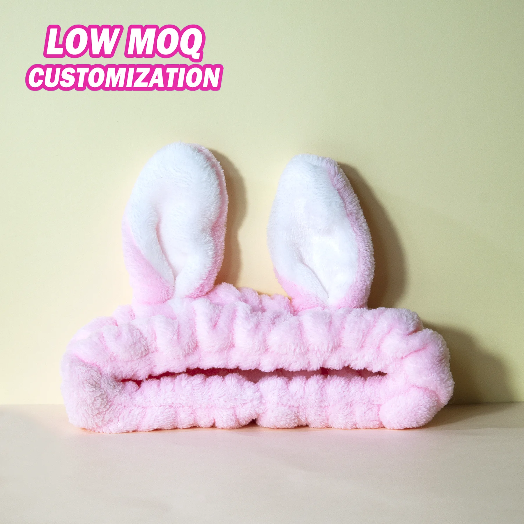 Rabbit Ears Animal Cute Make Up Headband Makeup Hairband Elastic Hairband for Women with Package