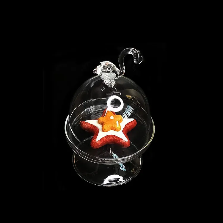 Elegant Clear Glass Cake Stand With Dome Cake Cover