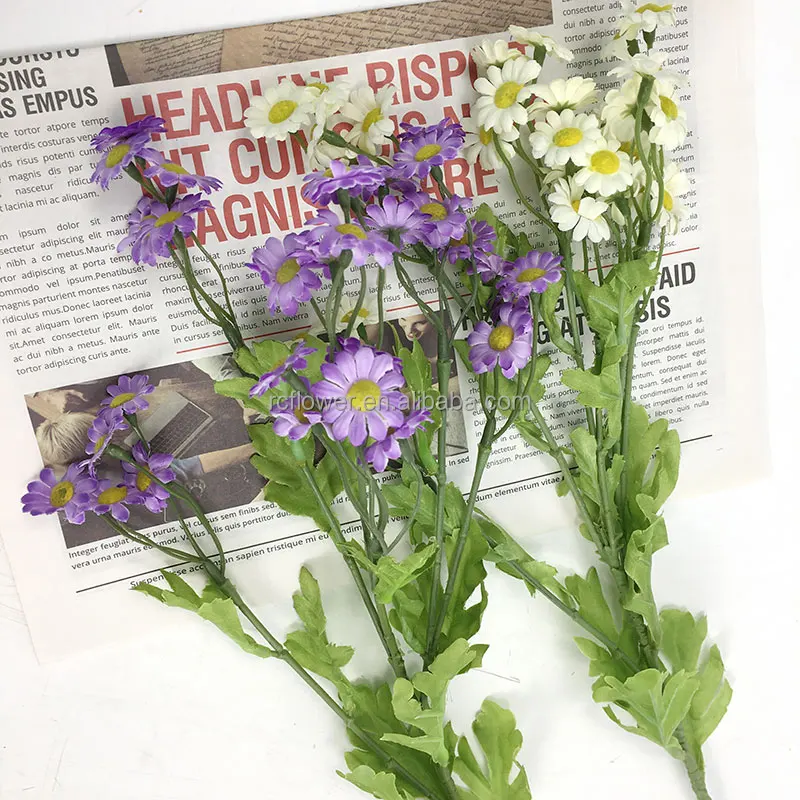 Artificial Chrysanthemum Outdoor Factory Wholesale Silk decorative artificial flower daisy for home decor yellow