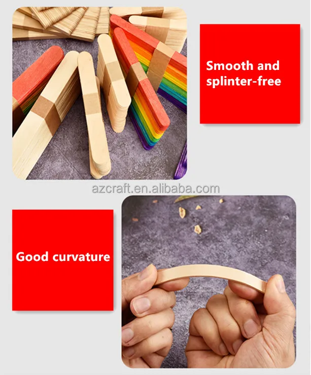 High quality biodegradable colored wood bamboo ice cream stick