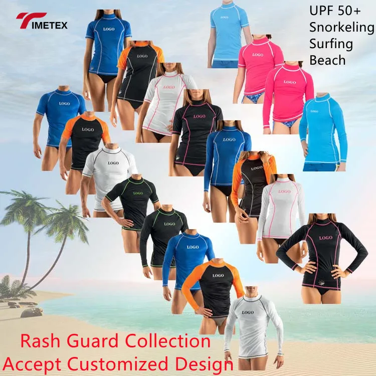 Custom High Quality Surf Rashguard Design Logo Uv+ 50 Anti Uv  Children Rash Guard Long Sleeve Swimsuit