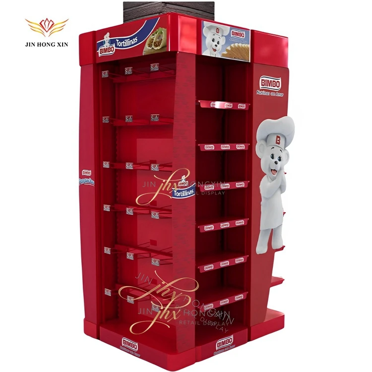 supermarket store grocery flooring top quality  bread candy food gum cookies iron gondola steel wire metal
