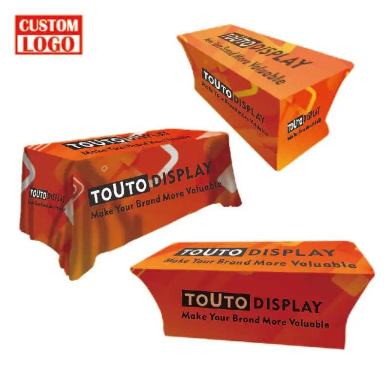 Advertising Bar Cover Round Tablecloth For Event Wedding Decoration Party Polyester Stretch Spandex Custom Table Cloth With Logo