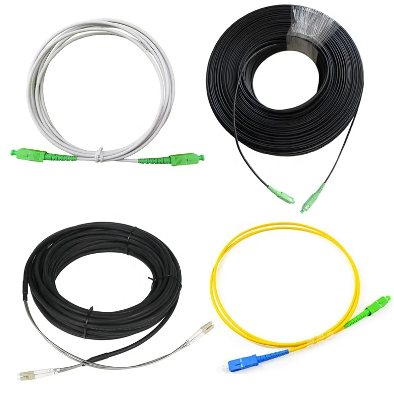 singlemode sx core om3 om4 om5 fiber patch cord with pigtail connector SC FC LC ST indoor or outdoor ftth drop cable patch lead