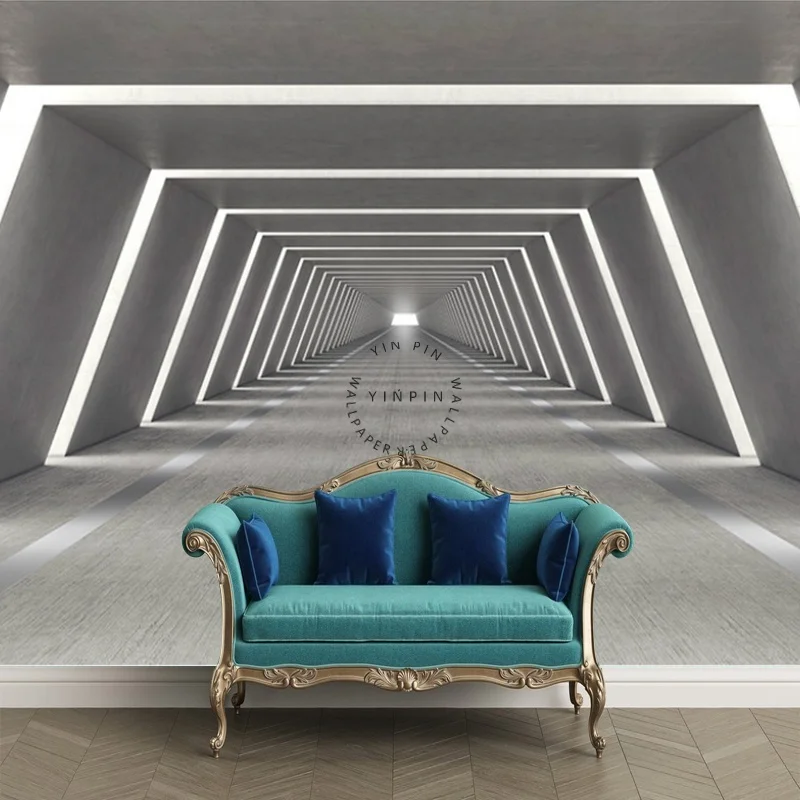 8D Extended Space Three-dimensional Geometry Industrial Style Building Wallpaper Living Room Office Front Desk Background Wall