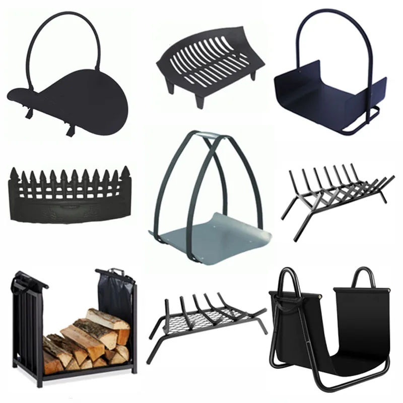 Hot selling useful Black Backyard firewood rack log holder firewood storage racks