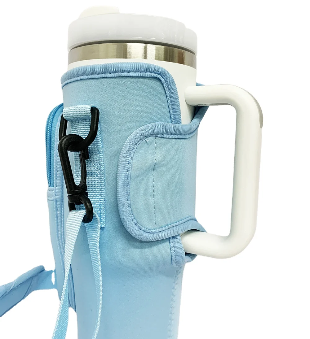 Water Bottle Holder for Stanley 40 oz Tumbler with Handle with Phone Pocket for Stanley Cup Carrying Accessories